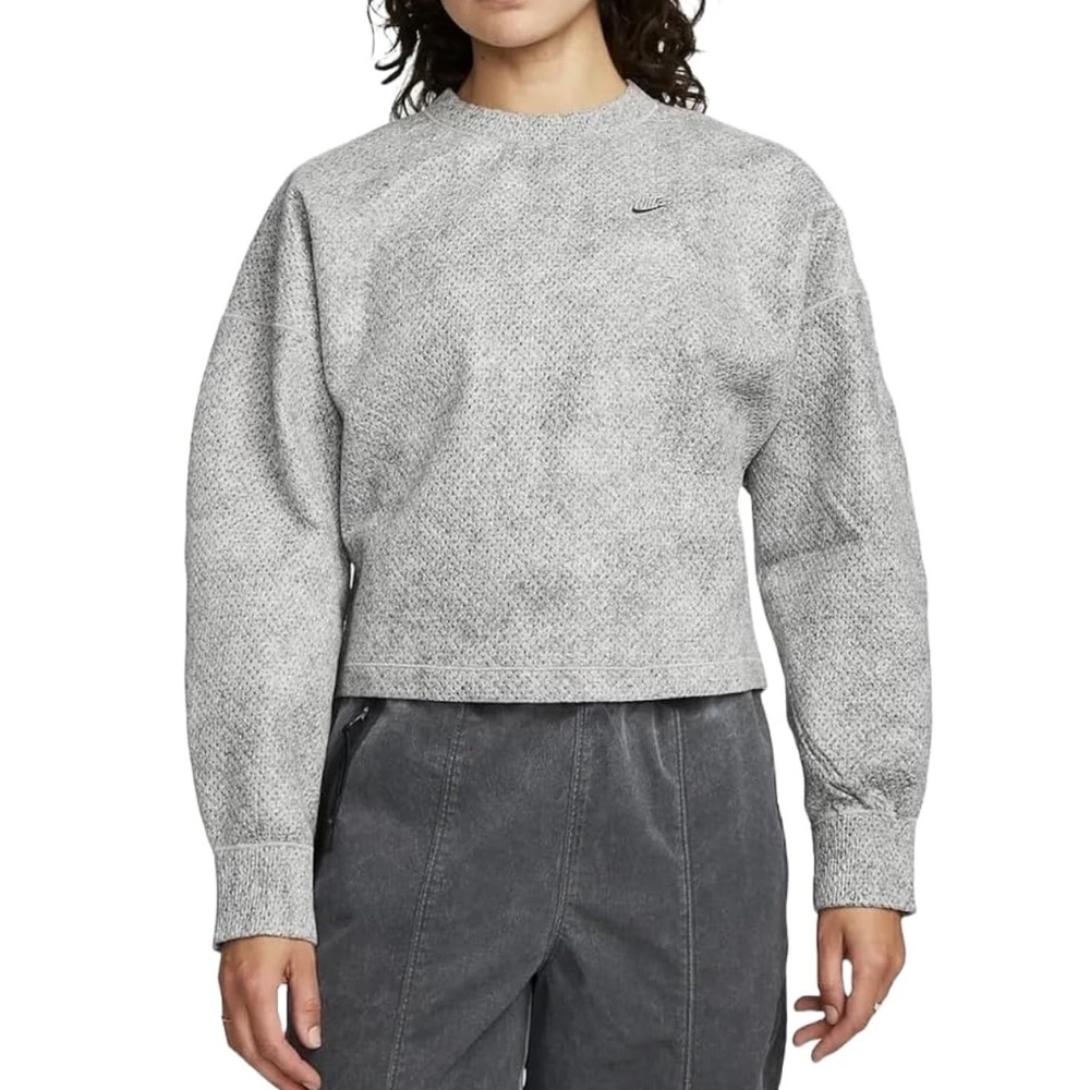 Nike Tech Pack Sweatshirt Womens S Therma-FIT ADV Cropped Grey Modern Activewear